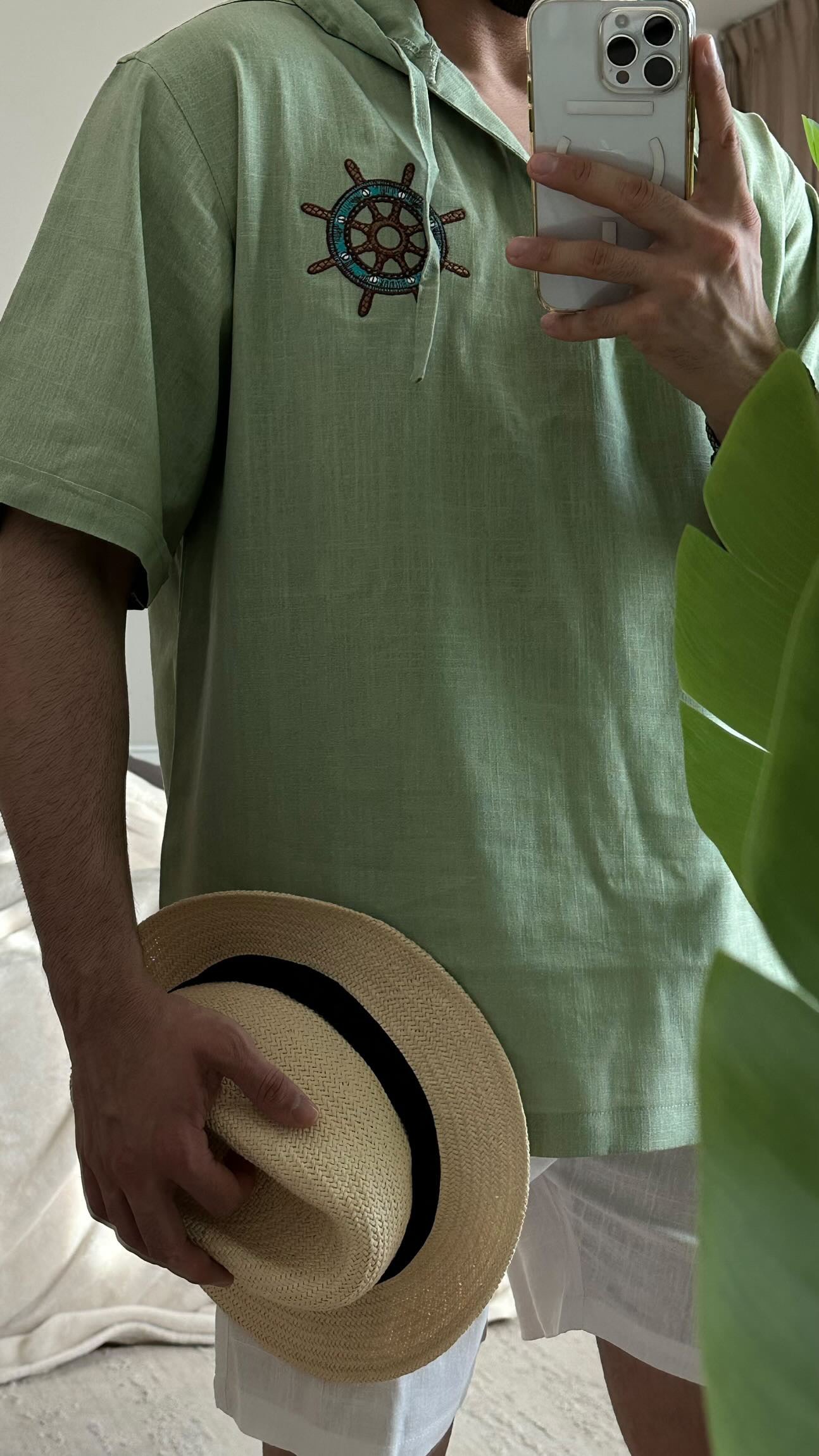 Men’s Linen Set – T-shirt & Shorts