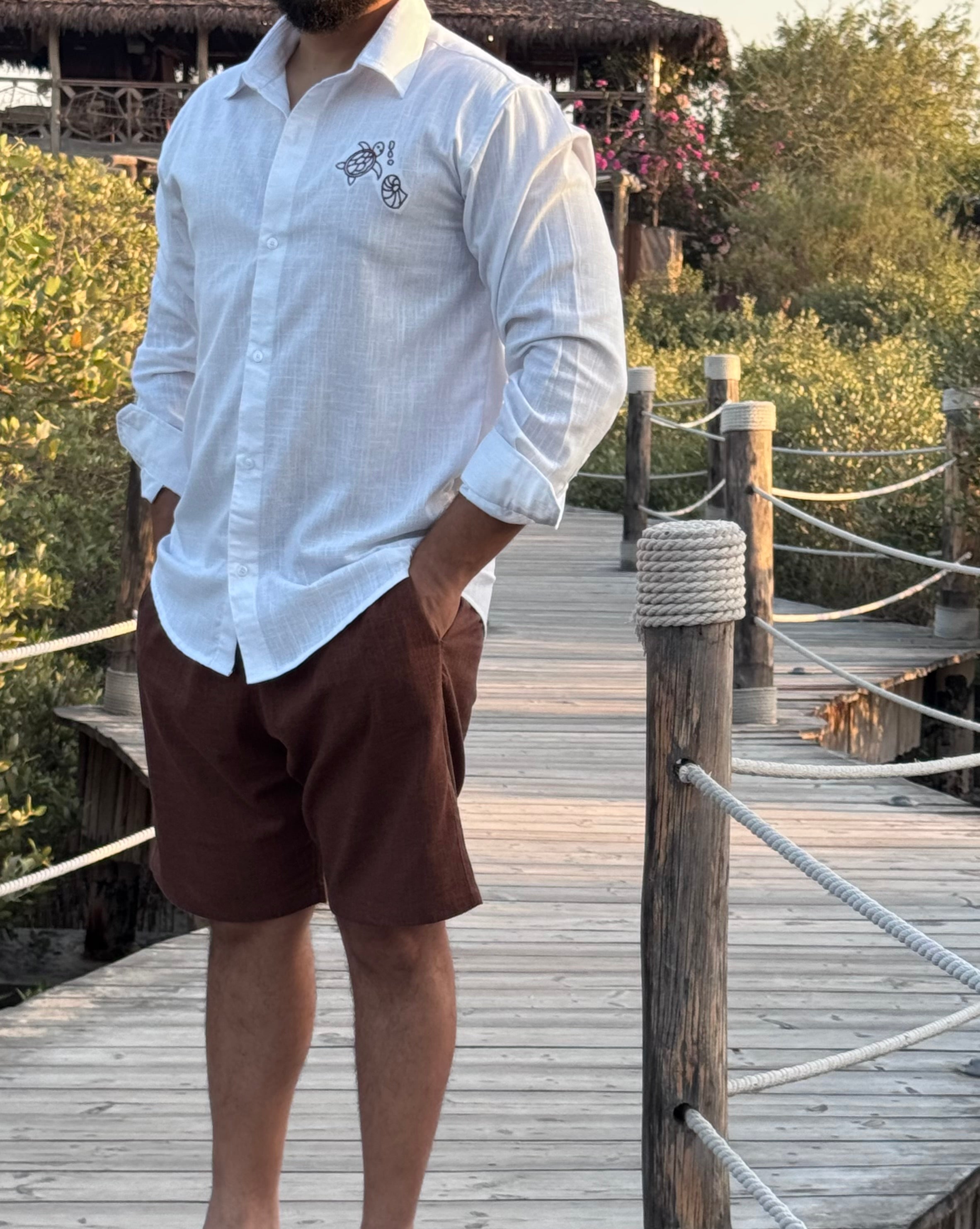 Long Sleeve Linen Shirt with Linen Pants